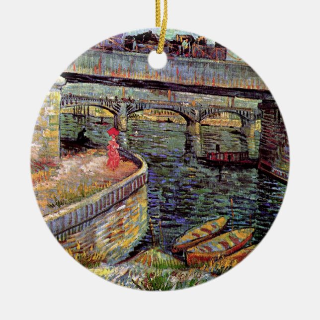 Vincent Van Gogh - Bridges Across The Seine Ceramic Ornament (Front)