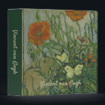Vincent van Gogh - Butterflies and Poppies 3 Ring Binder<br><div class="desc">Butterflies and Poppies (1890) by Vincent van Gogh is a vintage fine art still life post impressionism nature painting. A garden scene. Van Gogh was inspired by Japanese art which shows in this close-up of the flowers and insects which is typical in Japonism. White butterfly insects are flying around beautiful...</div>