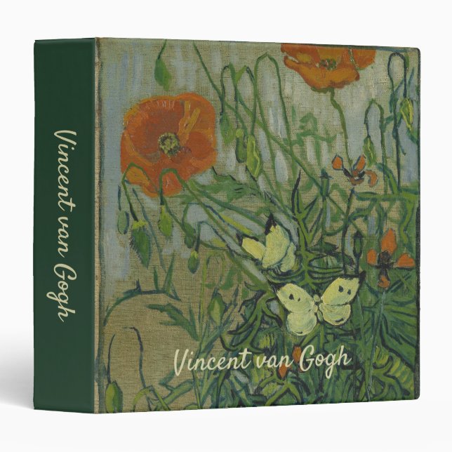Vincent van Gogh - Butterflies and Poppies 3 Ring Binder (Front/Spine)
