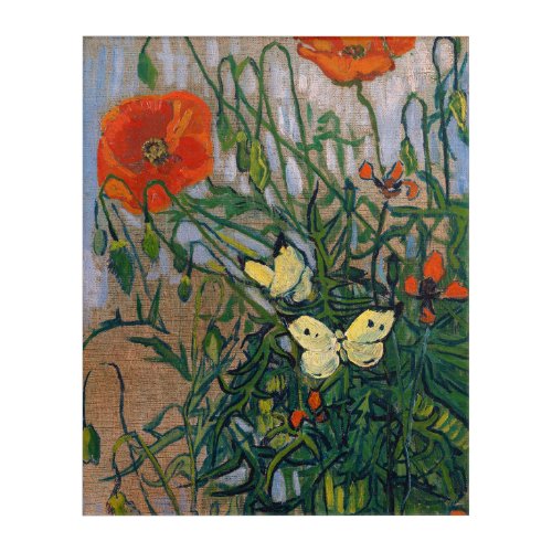 Vincent van Gogh _ Butterflies and Poppies Acrylic Print