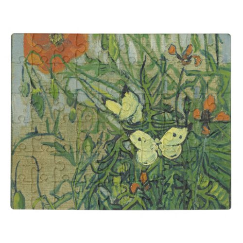 Vincent Van Gogh _ Butterflies and poppies April 1 Jigsaw Puzzle