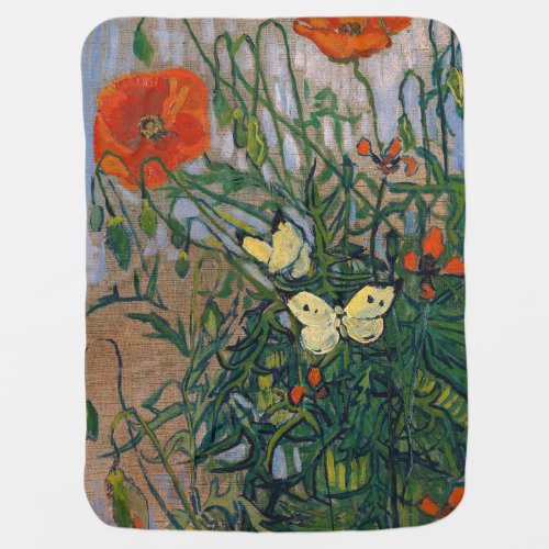 Vincent van Gogh _ Butterflies and Poppies Baby Blanket