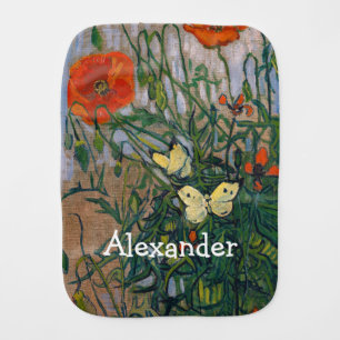 Vincent van Gogh - Butterflies and Poppies Baby Burp Cloth