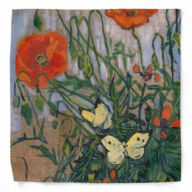 Vincent van Gogh - Butterflies and Poppies Bandana (Front)