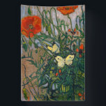 Vincent van Gogh - Butterflies and Poppies Banner<br><div class="desc">Butterflies and Poppies - Vincent van Gogh,  Oil on Canvas,  1890</div>