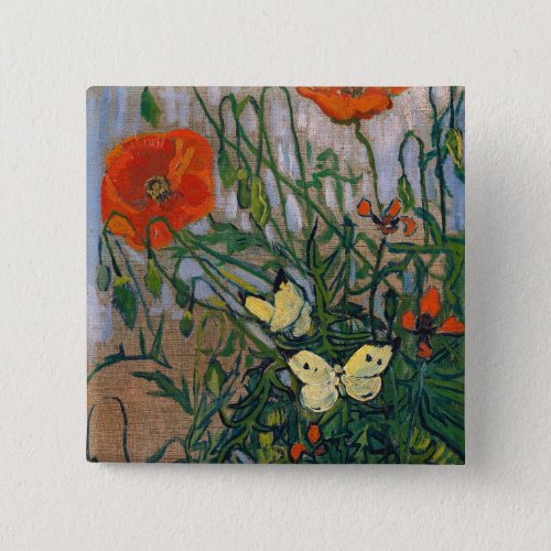 Vincent van Gogh _ Butterflies and Poppies Button