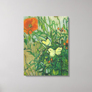Vincent Van Gogh - Butterflies and poppies Canvas Print
