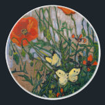 Vincent van Gogh - Butterflies and Poppies Ceramic Knob<br><div class="desc">Butterflies and Poppies - Vincent van Gogh,  Oil on Canvas,  1890</div>