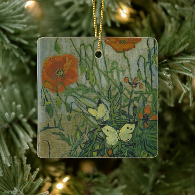Vincent van Gogh - Butterflies and Poppies Ceramic Ornament (Tree)
