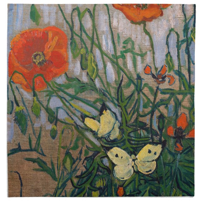 Vincent van Gogh - Butterflies and Poppies Cloth Napkin (Front)