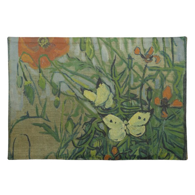 Vincent van Gogh - Butterflies and Poppies Cloth Placemat (Front)