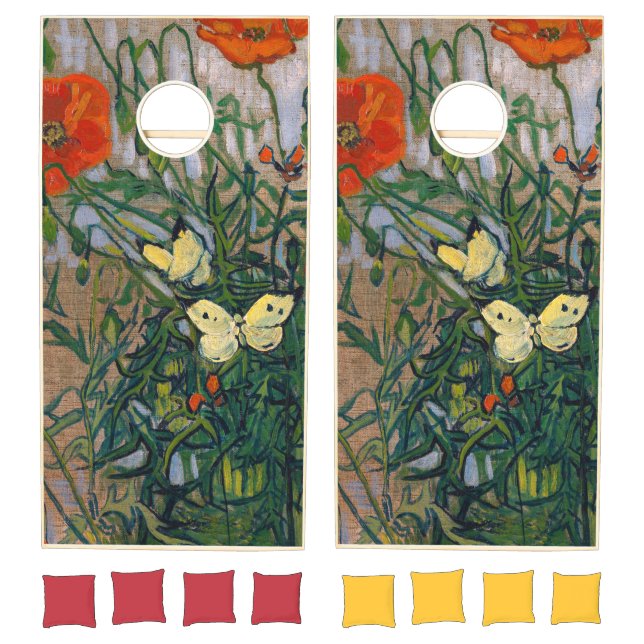 Vincent van Gogh - Butterflies and Poppies Cornhole Set (Set)