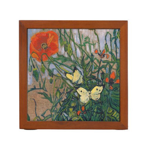 Vincent van Gogh _ Butterflies and Poppies Desk Organizer