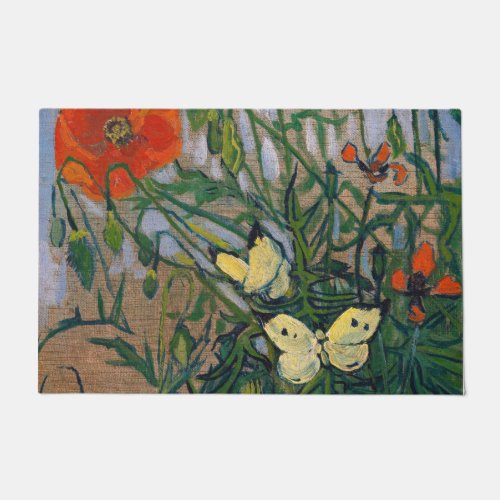 Vincent van Gogh _ Butterflies and Poppies Doormat