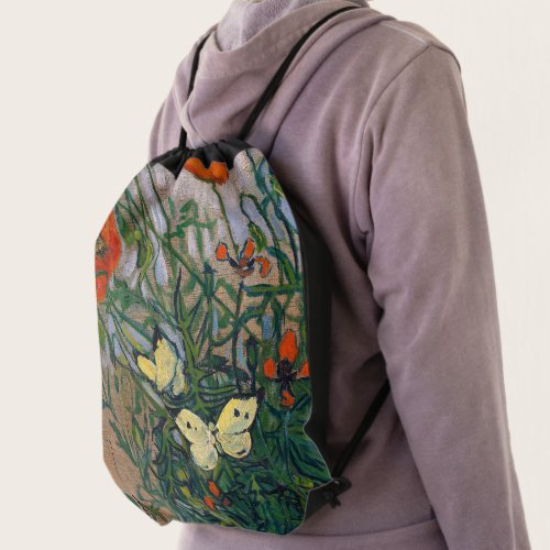 Vincent van Gogh - Butterflies and Poppies Drawstring Bag