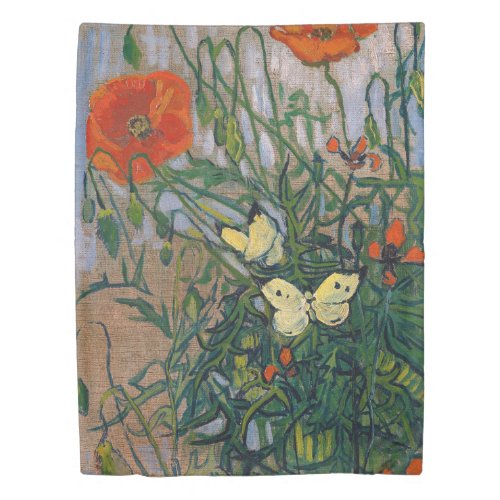 Vincent van Gogh _ Butterflies and Poppies Duvet Cover