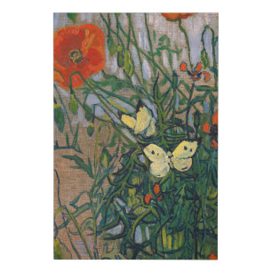 Vincent van Gogh - Butterflies and Poppies Faux Canvas Print