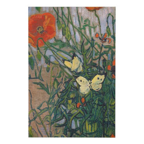 Vincent van Gogh _ Butterflies and Poppies Faux Canvas Print