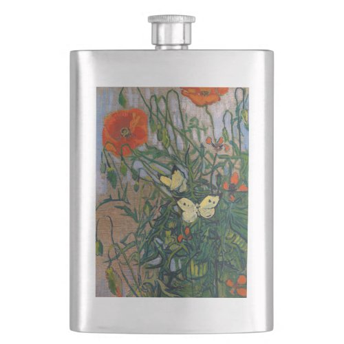 Vincent van Gogh _ Butterflies and Poppies Flask