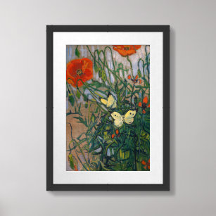 Vincent van Gogh - Butterflies and Poppies Framed Art