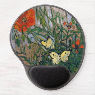 Vincent van Gogh - Butterflies and Poppies Gel Mouse Pad