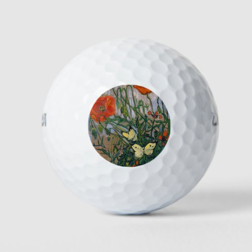 Vincent van Gogh _ Butterflies and Poppies Golf Balls