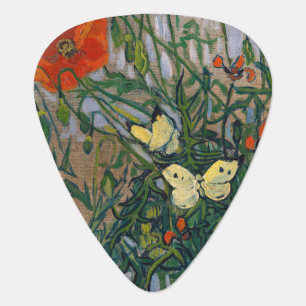 Vincent van Gogh - Butterflies and Poppies Guitar Pick
