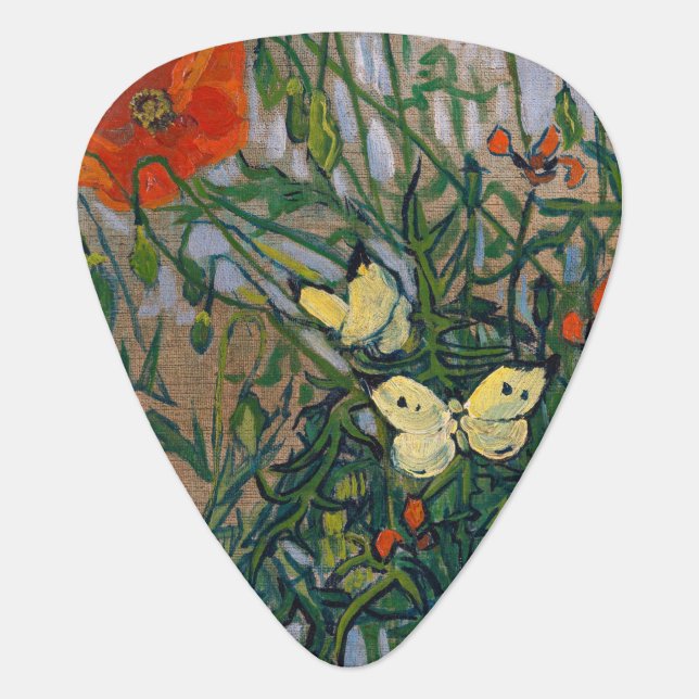 Vincent van Gogh - Butterflies and Poppies Guitar Pick (Front)