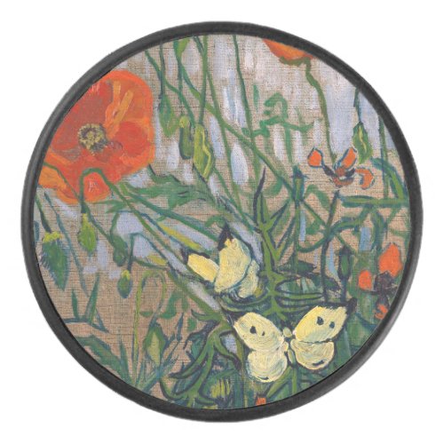 Vincent van Gogh _ Butterflies and Poppies Hockey Puck