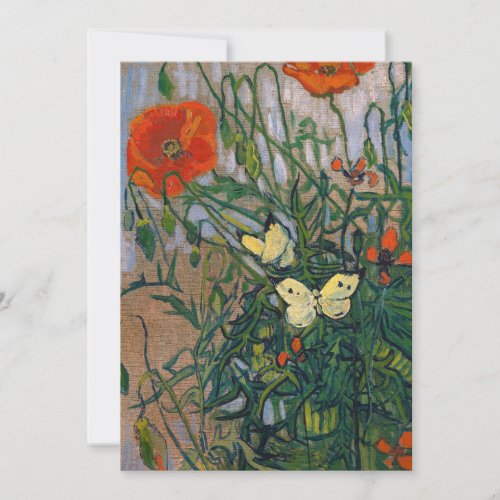 Vincent van Gogh _ Butterflies and Poppies Invitation