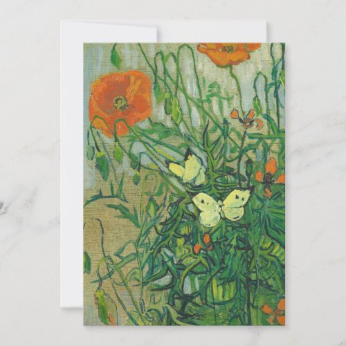 Vincent Van Gogh _ Butterflies and poppies Invitation