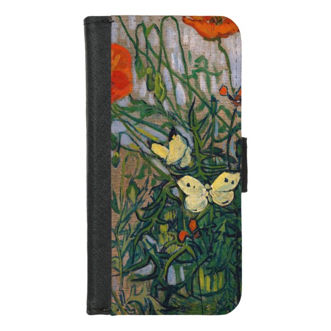 Vincent van Gogh - Butterflies and Poppies iPhone Wallet Case (Front)