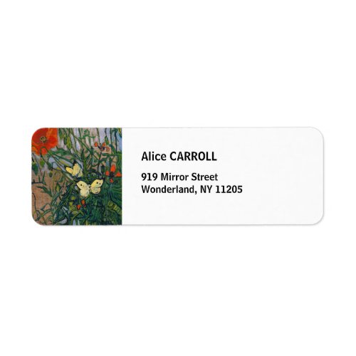Vincent van Gogh _ Butterflies and Poppies Label