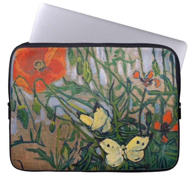 Vincent van Gogh - Butterflies and Poppies Laptop Sleeve (Front)