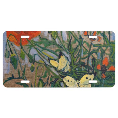 Vincent van Gogh _ Butterflies and Poppies License Plate
