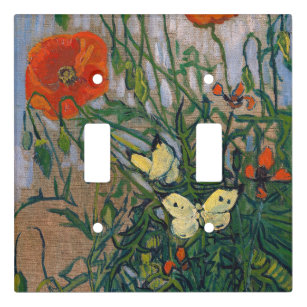 Metal Light Switch Cover Wall Plate Butterfly Flower White Rose Pink ROS010 