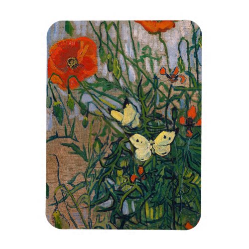 Vincent van Gogh _ Butterflies and Poppies Magnet