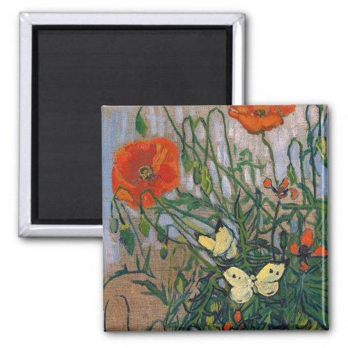 Vincent van Gogh _ Butterflies and Poppies Magnet