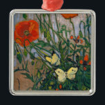 Vincent van Gogh - Butterflies and Poppies Metal Ornament<br><div class="desc">Butterflies and Poppies - Vincent van Gogh,  Oil on Canvas,  1890</div>