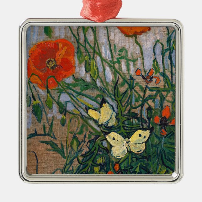 Vincent van Gogh - Butterflies and Poppies Metal Ornament (Front)