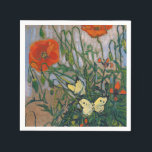 Vincent van Gogh - Butterflies and Poppies Napkins<br><div class="desc">Butterflies and Poppies - Vincent van Gogh,  Oil on Canvas,  1890</div>