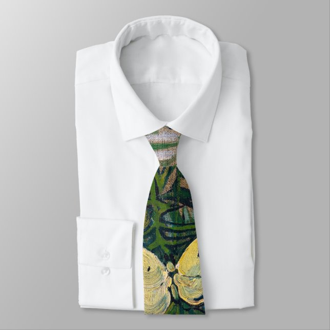 Vincent van Gogh - Butterflies and Poppies Neck Tie (Tied)