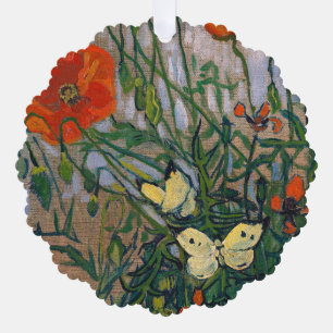 Vincent van Gogh - Butterflies and Poppies Ornament Card