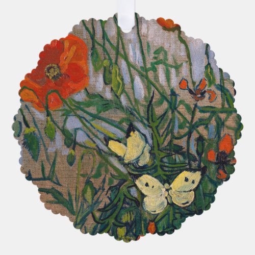 Vincent van Gogh _ Butterflies and Poppies Ornament Card