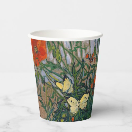 Vincent van Gogh _ Butterflies and Poppies Paper Cups