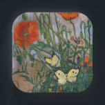 Vincent van Gogh - Butterflies and Poppies Paper Plates<br><div class="desc">Butterflies and Poppies - Vincent van Gogh,  Oil on Canvas,  1890</div>
