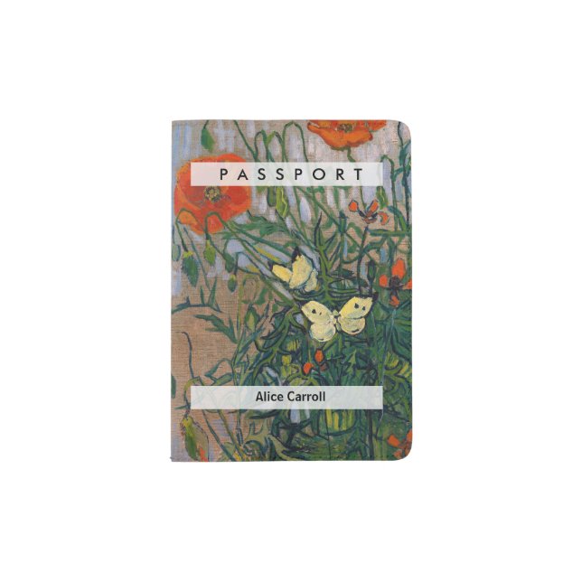 Vincent van Gogh - Butterflies and Poppies Passport Holder (Front)