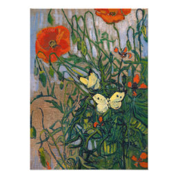 Vincent van Gogh - Butterflies and Poppies Photo Print