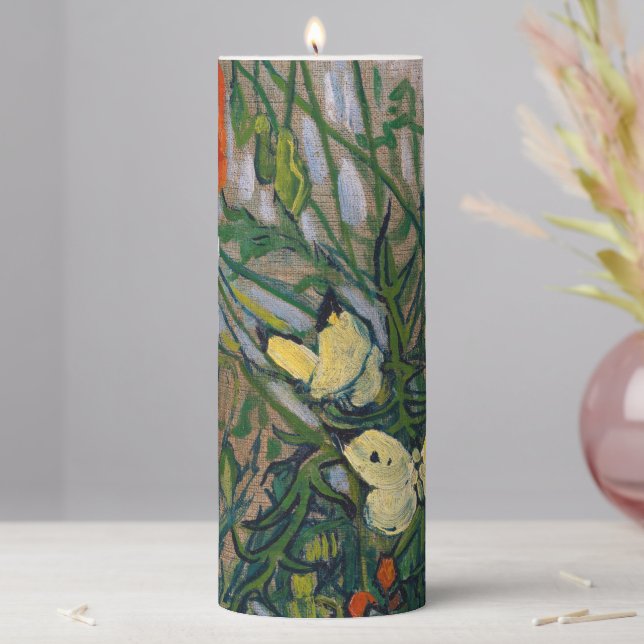 Vincent van Gogh - Butterflies and Poppies Pillar Candle (In Situ)