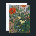 Vincent van Gogh - Butterflies and Poppies Postcard<br><div class="desc">Butterflies and Poppies - Vincent van Gogh,  Oil on Canvas,  1890</div>